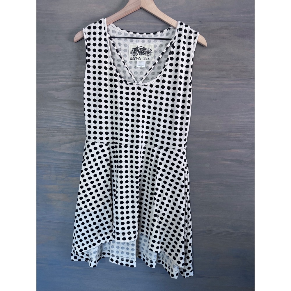 Effie's Heart Asymmetrical High Lo Domino‎ Print Short Dress/Tunic Size Medium